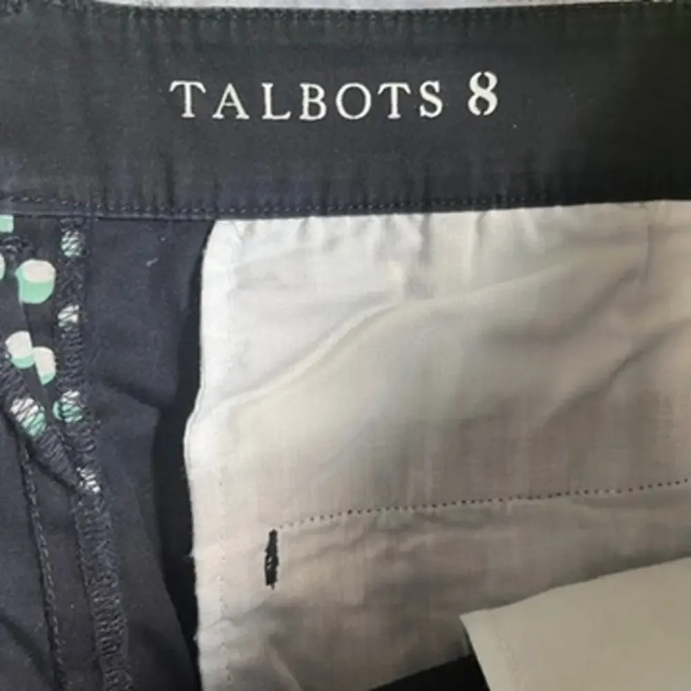 Talbots Weekender Blue & Green Polka Dot Bermuda Shorts Size 8